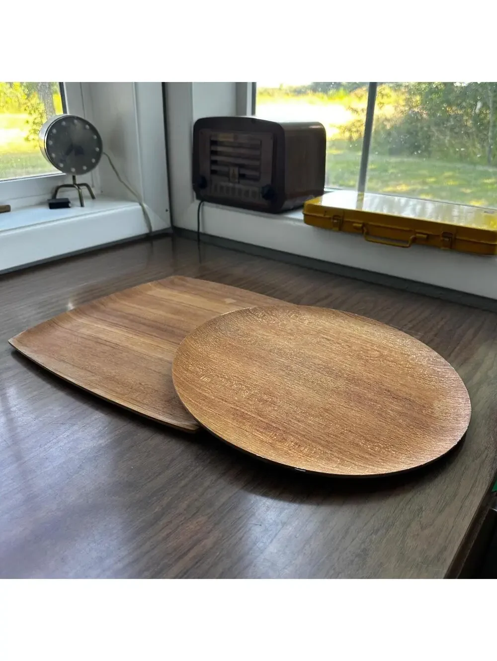 Shigemichi Aomine Teak Tray Plate Japan MCM Eames Nelson Round And Square Lot 2